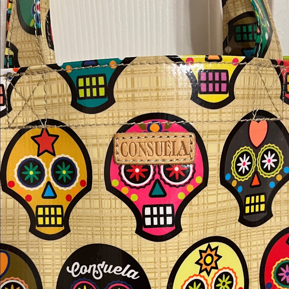 Consuela Vibrant Skull Pattern Tote - Picture 3 of 10